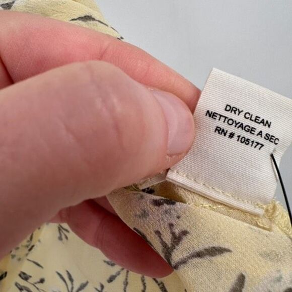 Ulla Johnson Women's Silk Blouse Floral Rooney‎ Acacia Ruffle Yellow Size 0 XS - Picture 6 of 13